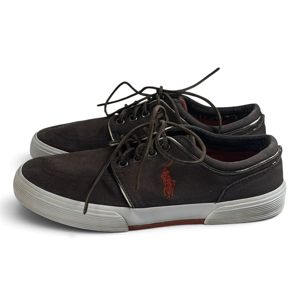 Polo Ralph Lauren Faxon Low Mens 8.5D Brown Canvas Sneakers